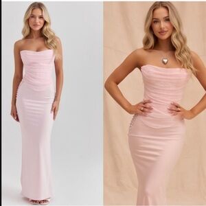"HOUSE OF CB 'Giuliana' Ballerina Pink Satin Maxi Skirt/Size S-US 4-6 $135
